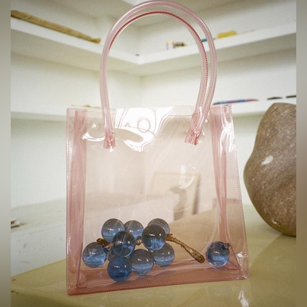 Maryam nassir zadeh Transparent pvc Pink jelly Tote Bag